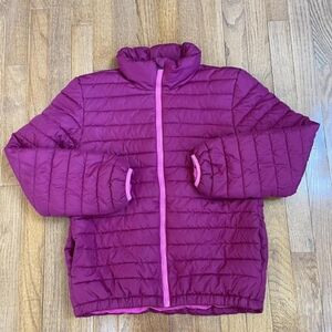 Vibrant Purple Puffer Jacket with Quilted Design